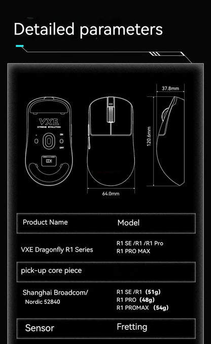 Gaming Mouse Cordless Light Ambidextrous 26000 DPI