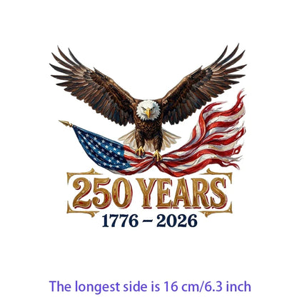 Iron2026 Edition On Patches USA Flag Bald Eagle Heat Transfer Kit Patriotic 4th Of July DIY Clothing Decor