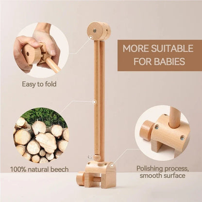 Crib Wooden Mobile Bracket Newborn Sensory Toys Soothing