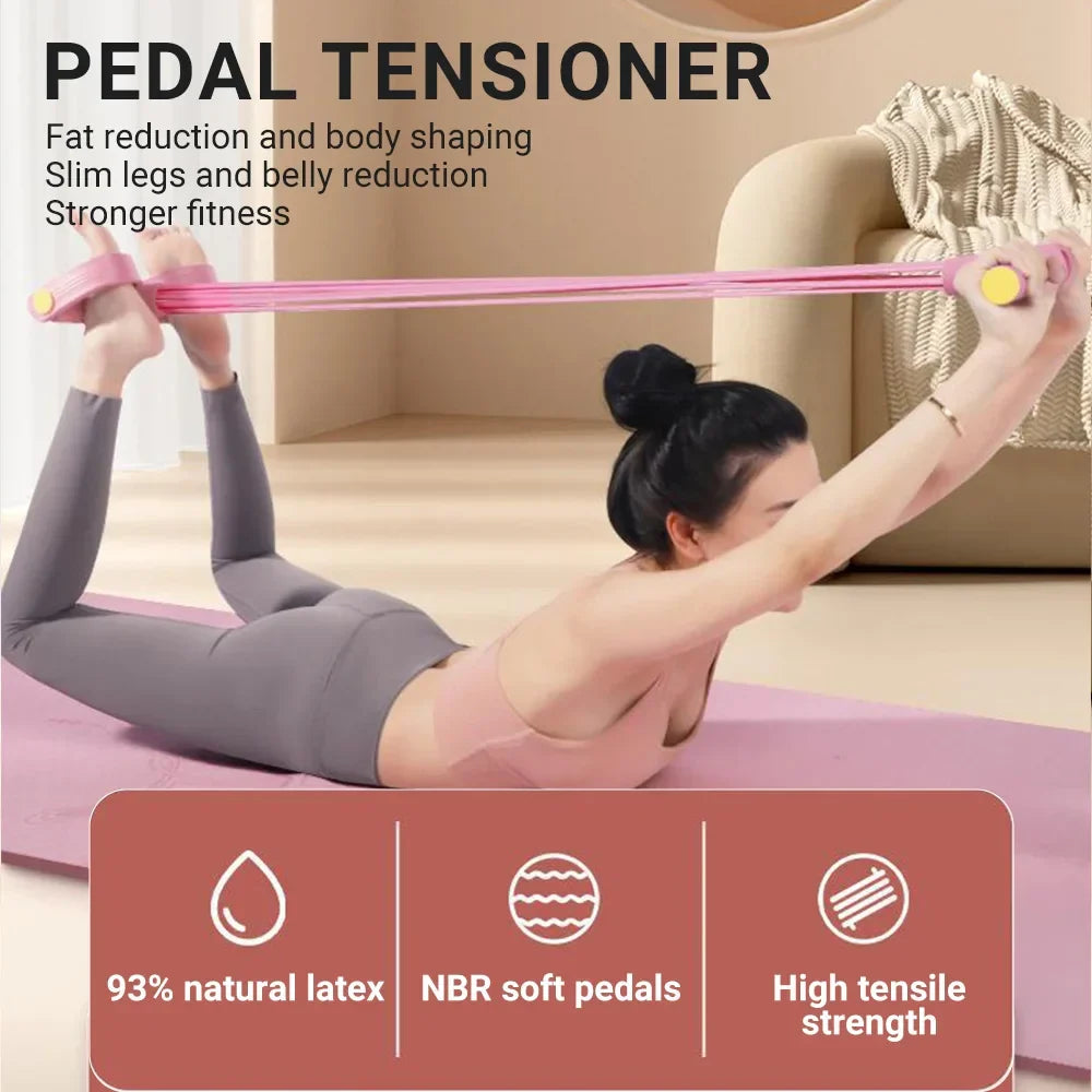 Band Resistance 6 Tube Pedal Puller Fitness Trainer