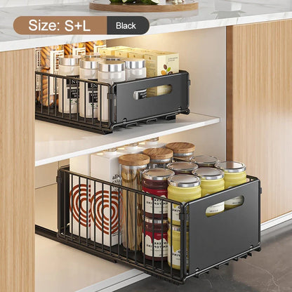 Out Pull Cabinet Organizer Slide Drawer Kitchen Rack