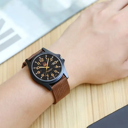 Watch Nylon Strap Quartz Military Style Sturdy