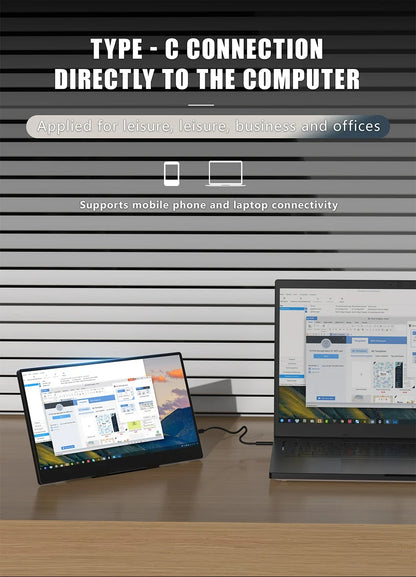 Travel-Friendly Monitor 14 Inch 60Hz Travel Display With Speakers