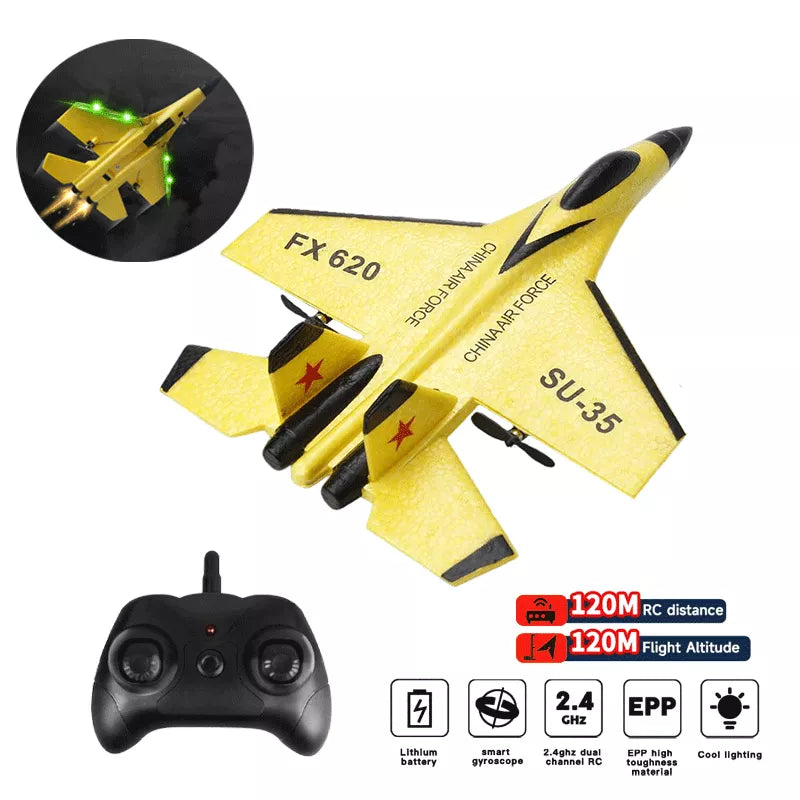 EPP Remote Control SU-35 Fighter Plane - 2.4G Glider Aircraft for Kids, Simple to Fly Toy
