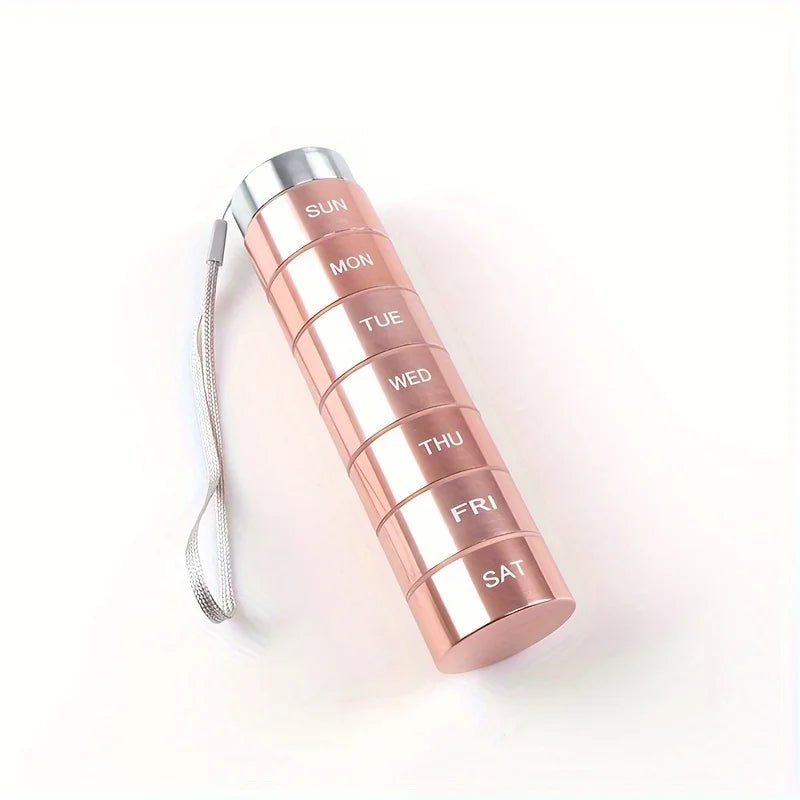 Water-Resistant, Stackable, Summer Travel 2026 – Pill Organizer Metal Travel Pill Box Kit