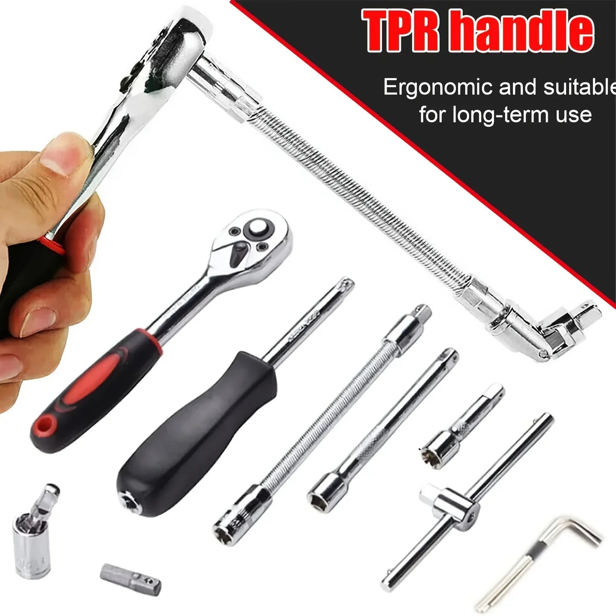46 Pc Ratchet Wrench Kit With Sockets And Bits, Fall 2025 Ideal For DIY Auto Repairs – Socket Kit 1/4 Inch Drive