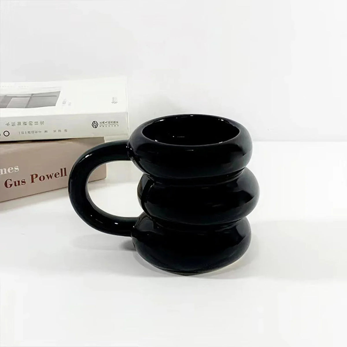 Coffee Ceramic Mug Kawaii Circle Design Korean Cute Style TikTok Viral Fall 2025 Microwave Safe Gift