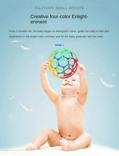 Baby Rattle Teether Ball Newborn Sensory Toys Plush Safe