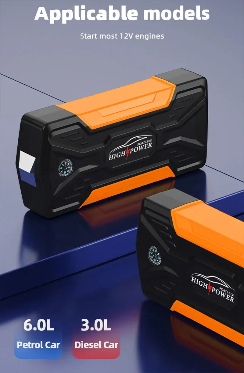 Car Jump Starter With Pump Travel-Friendly 12V Emergency Power Bank Kit 99800mAh Fall 2025 Gift