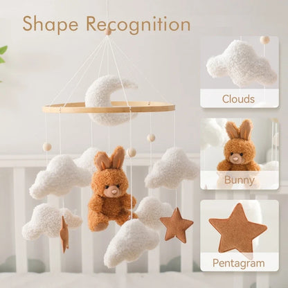 Crib Baby Mobile Wooden Nursery Newborn Sensory Toys