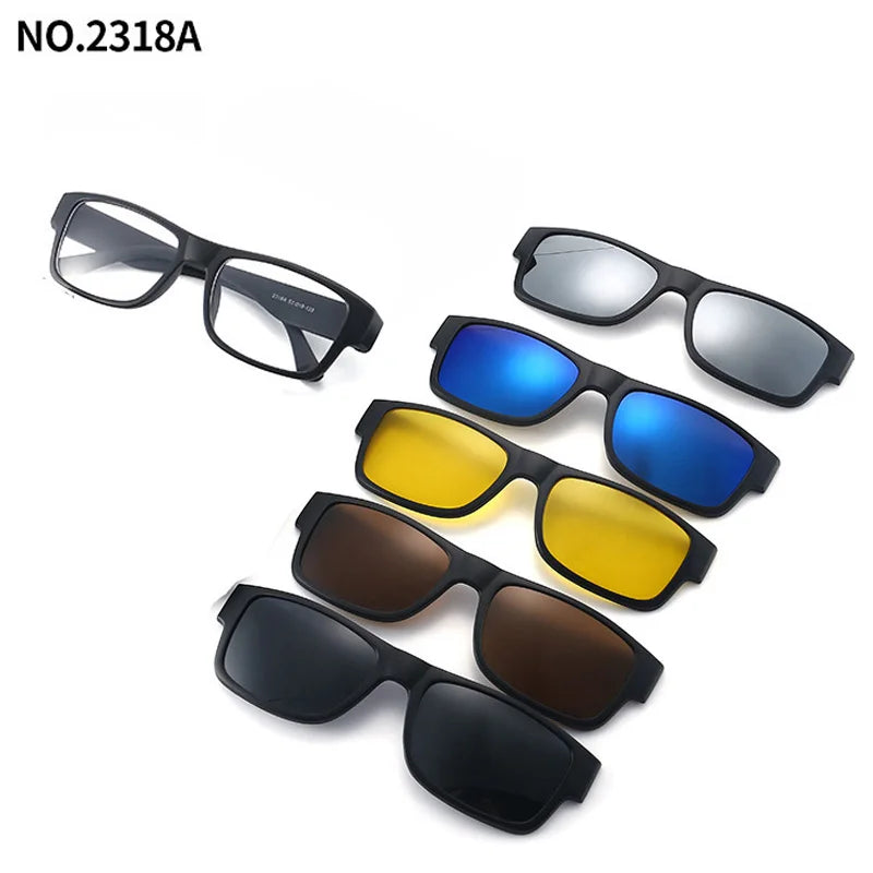 Magnetic Clip Sunglasses Interchangeable Lens Kit 5 Lenses Polarized Prescription Ready Summer 2026 Gift