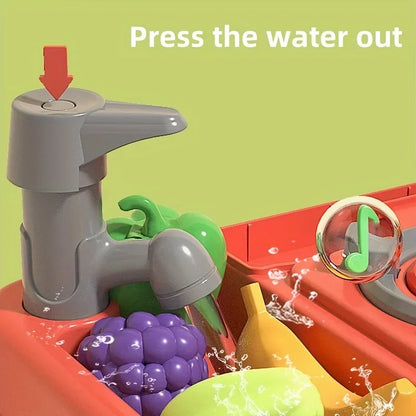 Kids Interactive Kitchen Play Kit - Realistic Cooking Toys with Light & Sound for Ages 3+, Fun Gift for Boys & Girls