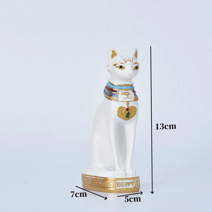Cat Statue Mini Egyptian Cat Goddess Resin Decor For Household And Garden Retro Gift Idea