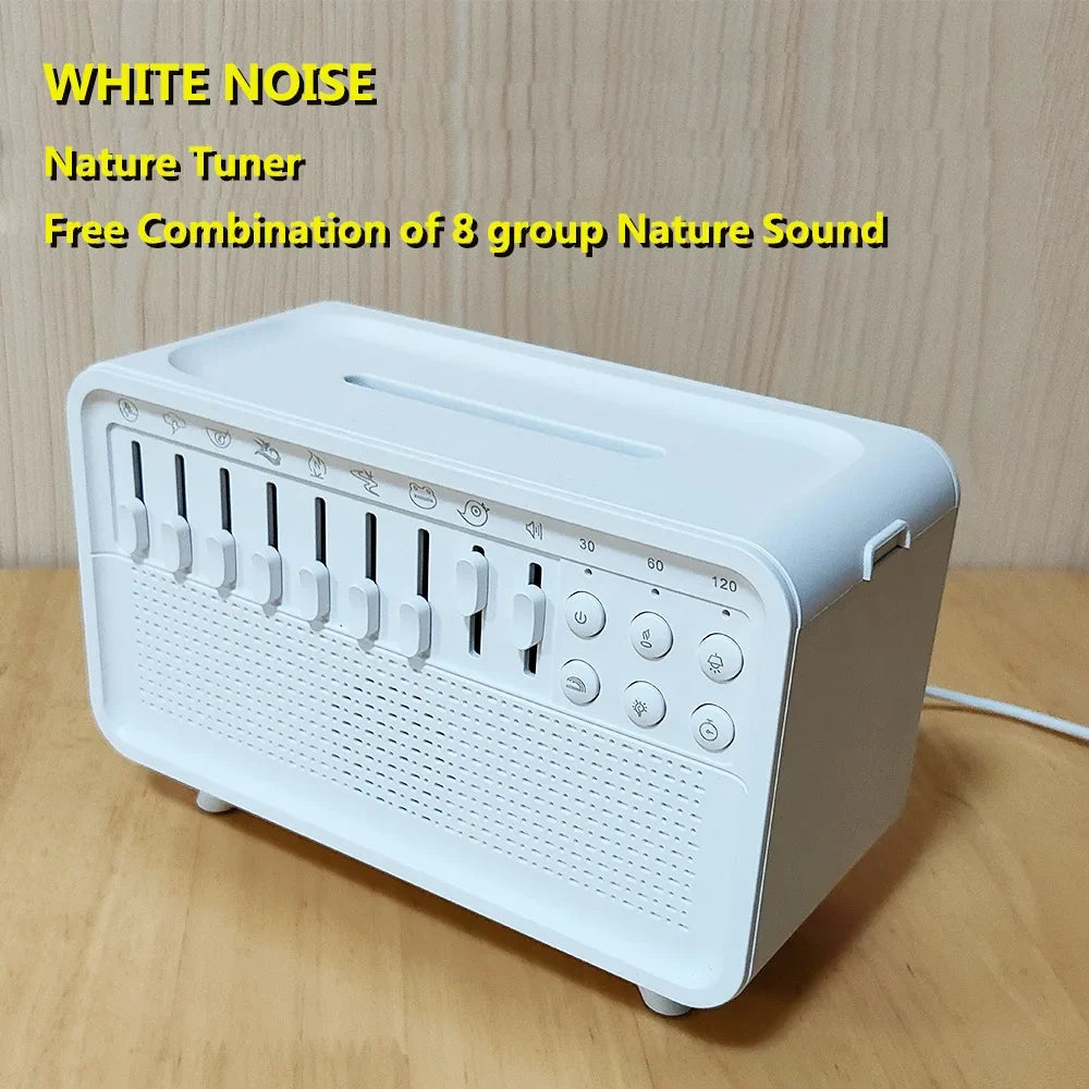 White Bluetooth Noise Speaker Humidifier Night Light