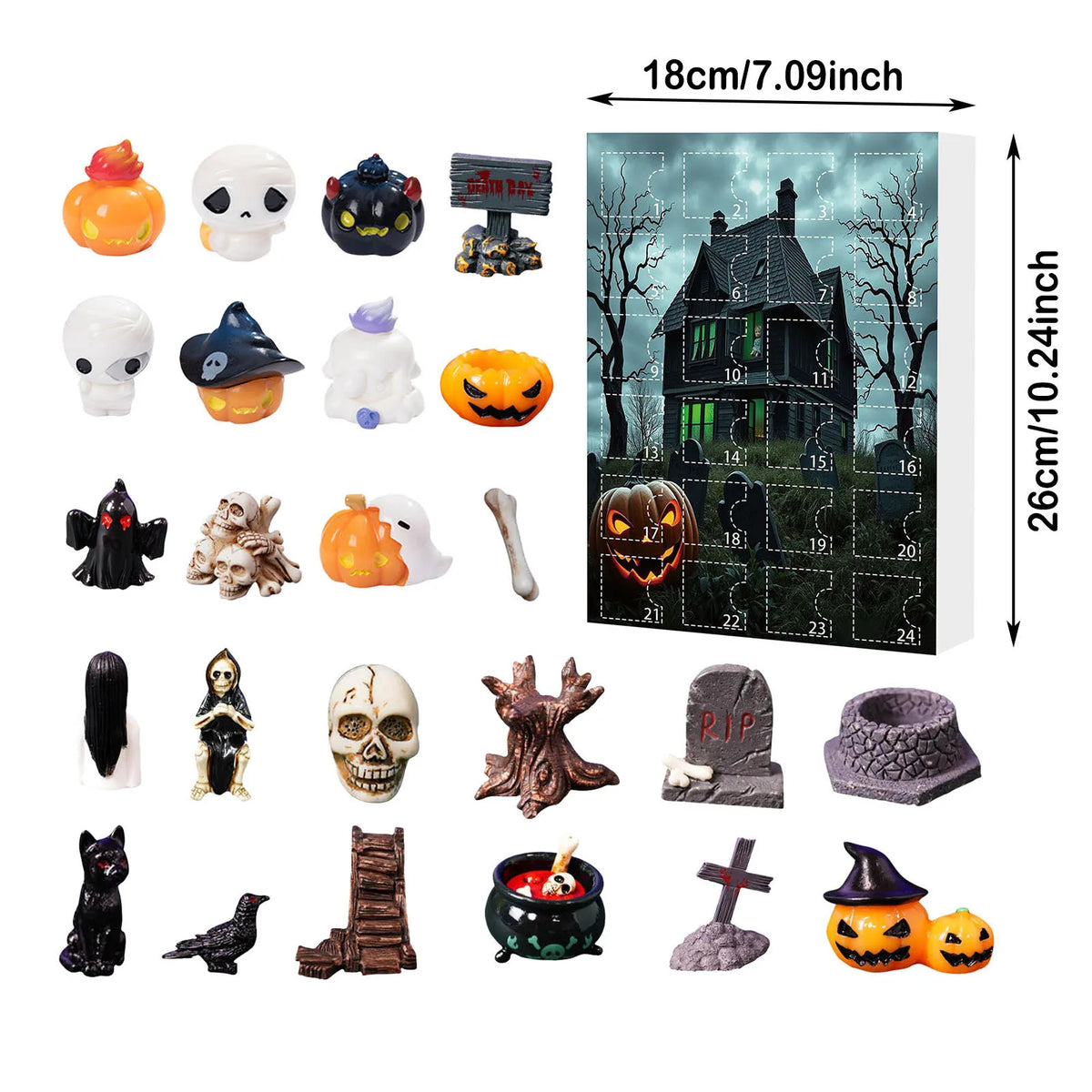 Advent Halloween Calendar 24 Countdown With Mini Figures