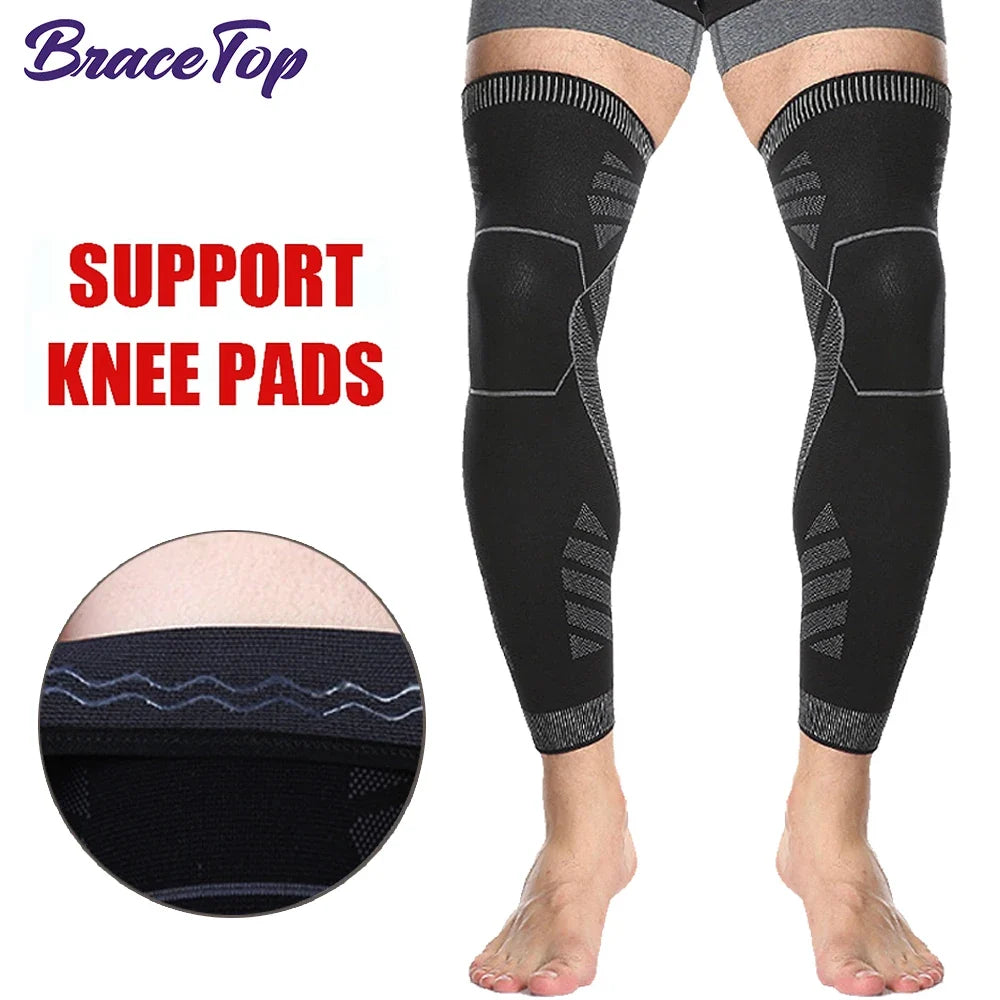 Pair 2026 – Full Leg Compression Sleeve Long Knee Support for Cycling Hiking Basketball
