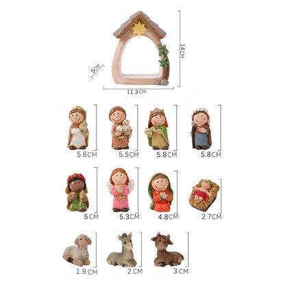 Figurines Nativity 12-Piece Lighted Holy Family Scene For Christmas Tabletop Decor 2025 Trend