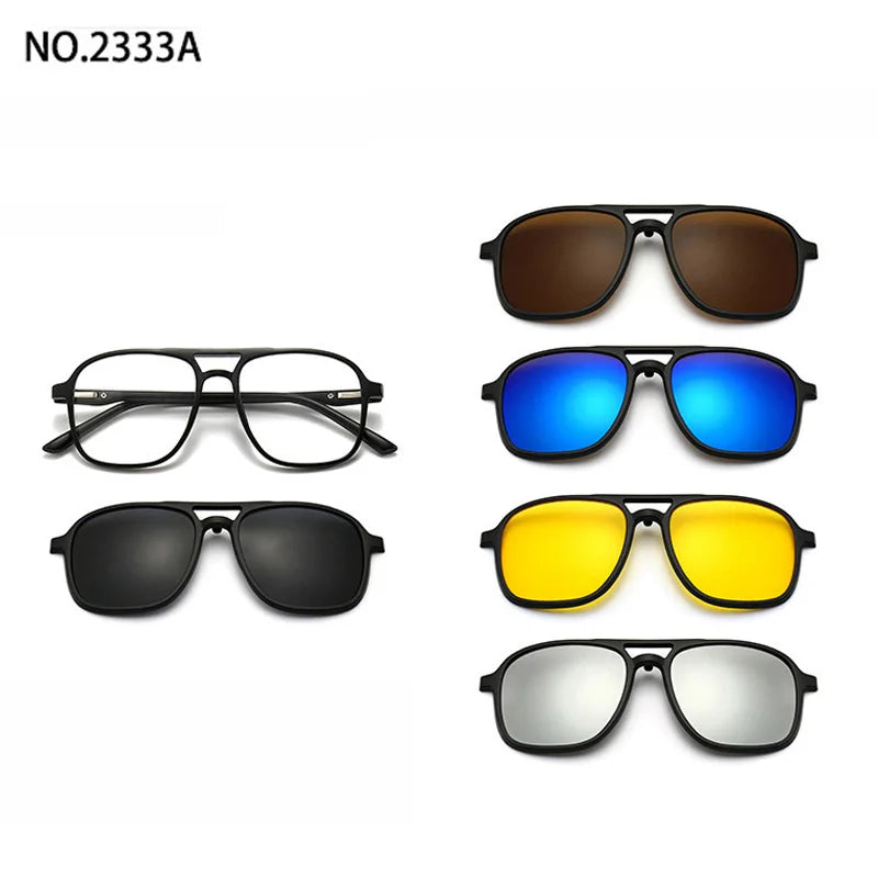 Magnetic Clip Sunglasses Interchangeable Lens Kit 5 Lenses Polarized Prescription Ready Summer 2026 Gift