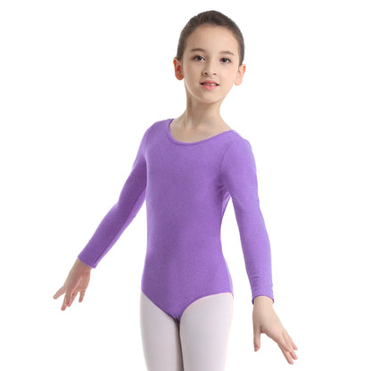 Plush, Sturdy Girls' Leotard - Long Sleeve, Polyamide, Elastane, Polyester, Dance Class