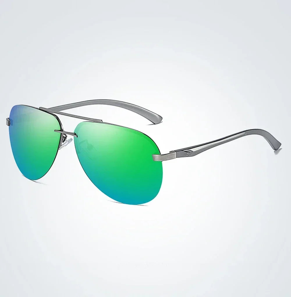 Men's Aviator Sunglasses Metal Frame Mirror Lens Driving Glasses