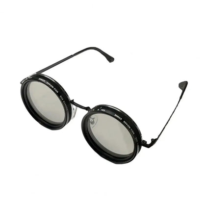 1-9 Flexible Tint Polarized Sunglasses with Integrated ND Filter Lenses, Retro Round Design for Men Women