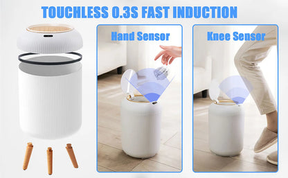 Motion Sensor Trash Can Compact Plastic Smart Bin Hands Free