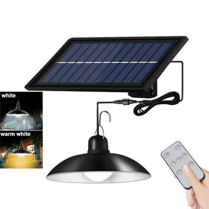 Solar2026 Edition Pendant Light With Remote Control, Outdoor Water-Resistant LED Lamps For Shed Barn Backyard Patio