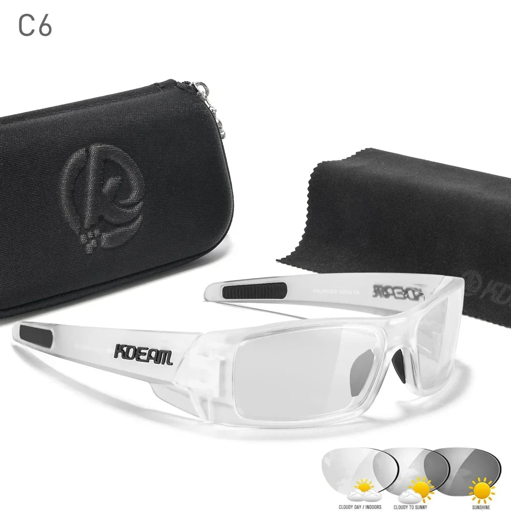 Sunglasses Photochromic All-Black Frame Fishing Sunglasses Summer 2026 Night Driving Comfort Case Included