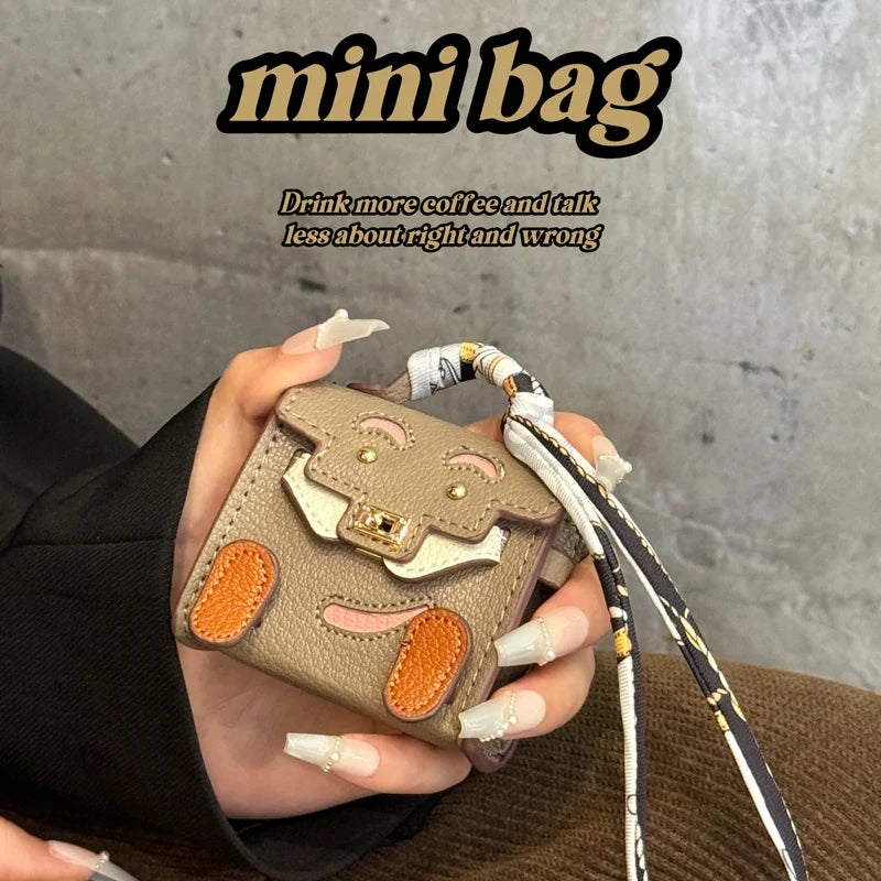 Free 1+1 Birkin Inspired Mini Hand Bag - Tiny PU Leather Bag Charm