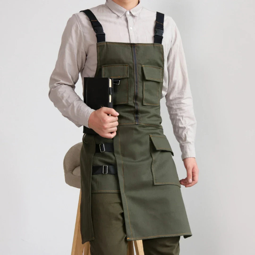 Denim Apron Flexible Work Apron Cotton Canvas Heavy Duty Barista Apron Fall 2025 Sturdy Multi Pocket