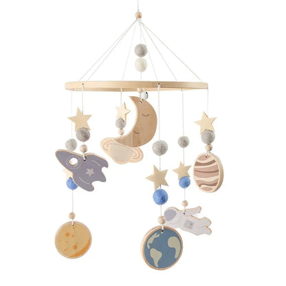 Mobile Baby Wooden Crib Hanging Toy Newborn Nursery Fall 2025 Soothing Music Developmental Gift