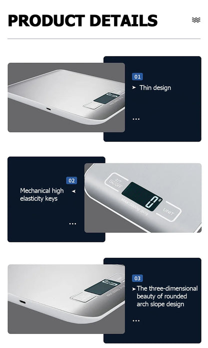 Kitchen Digital Scale Stainless Steel LCD Baking Scale