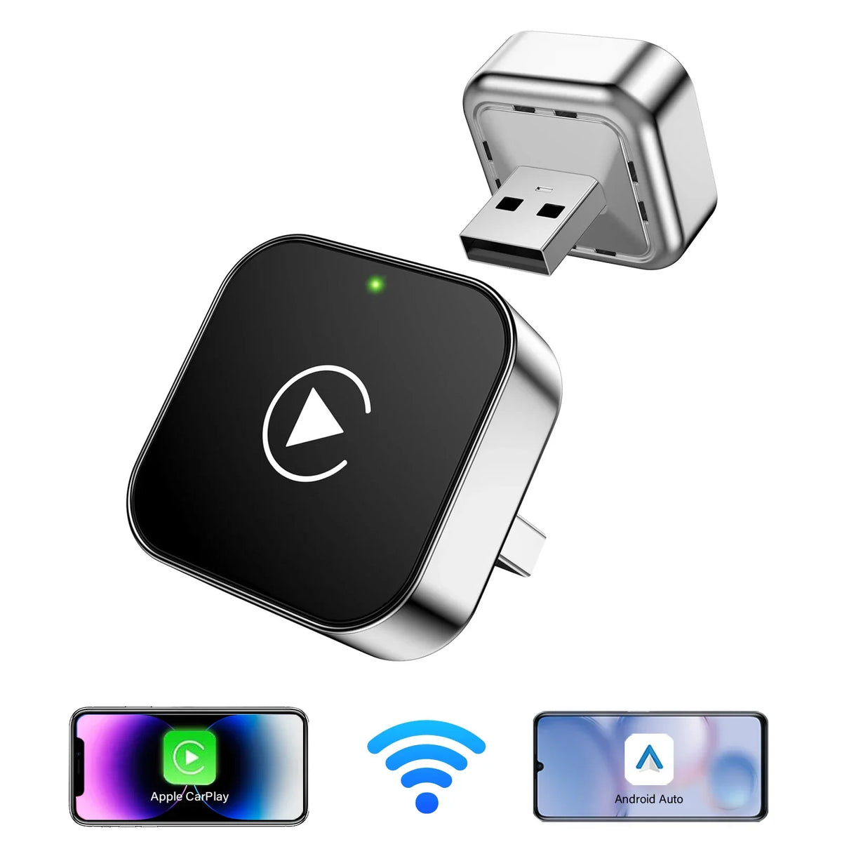 Cordless CarPlay Adapter 2-In-1 For Android Auto, AI Smart Box, Fall 2025 Car Tech Gift
