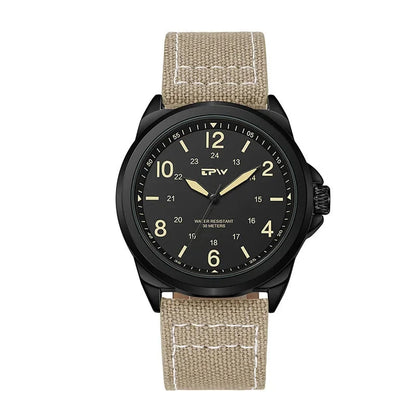 Field Rugged Watch 42mm Fabric Strap Military Analog 30M