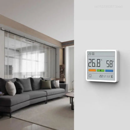 Indoor Thermometer Digital LCD Temperature Humidity Meter Hygrometer Clock Household Climate Monitor Fall 2025 Accurate
