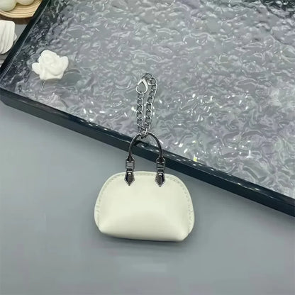 1+1 Free Birkin Inspired Mini Hand Bag - Compact Shell Coin Bag Charm Keychain