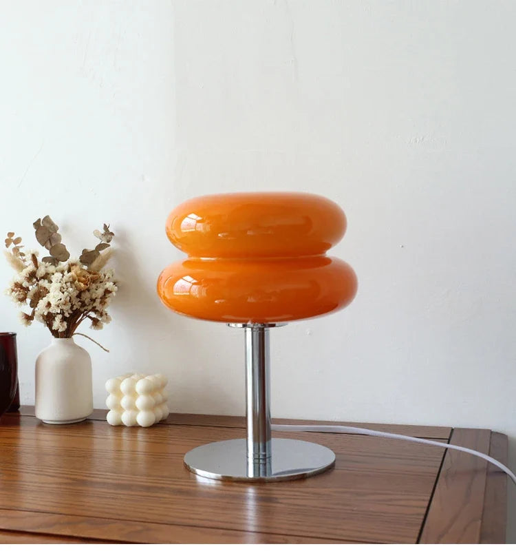 Glass Macaron Table Lamp Trichrome Night Light Eye Guard