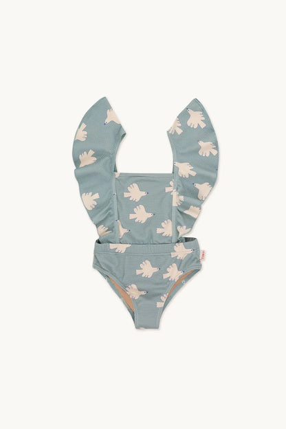 Light unisex one-piece swimsuit - casual cut, nylon, beach & pool wear for kids