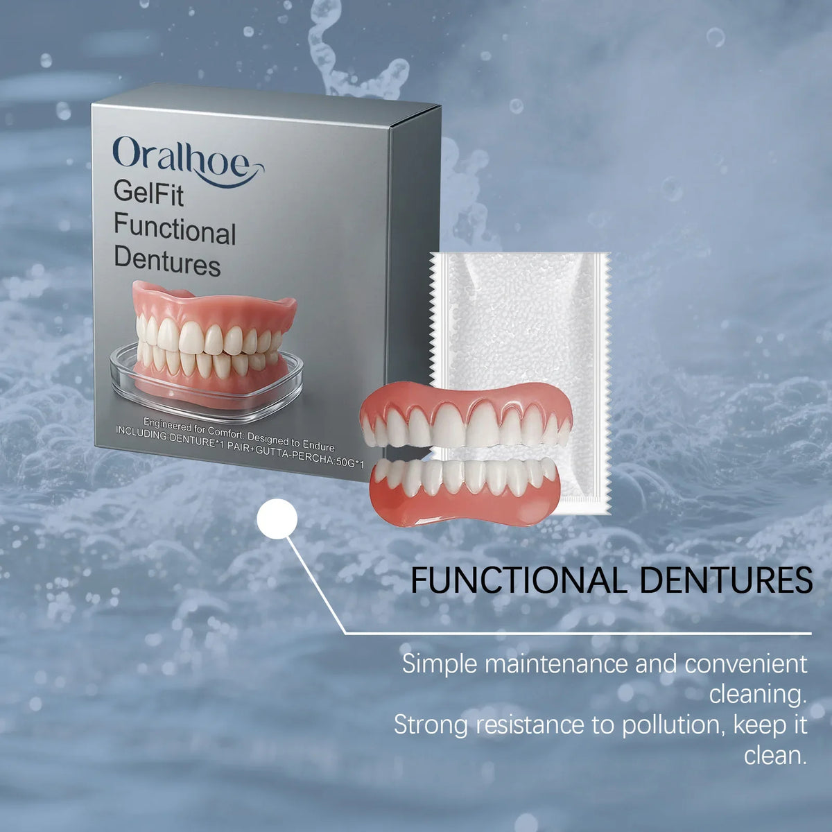 Safe, Simple Fit, Instant Smile Restoration 2026 – Plush Silicone Temporary Dentures Full Kit