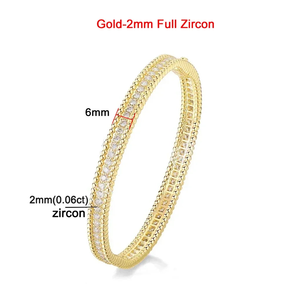 2mm Moissanite Bracelet 18K Gold Plated Tennis Bangle