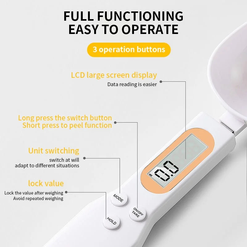 Electronic Kitchen Scale 500g 0.1g LCD Digital Spoon Scale for Food and Baking Measurement Device