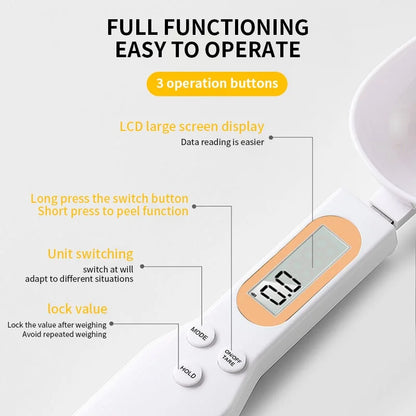 Electronic Kitchen Scale 500g 0.1g LCD Digital Spoon Scale for Food and Baking Measurement Device