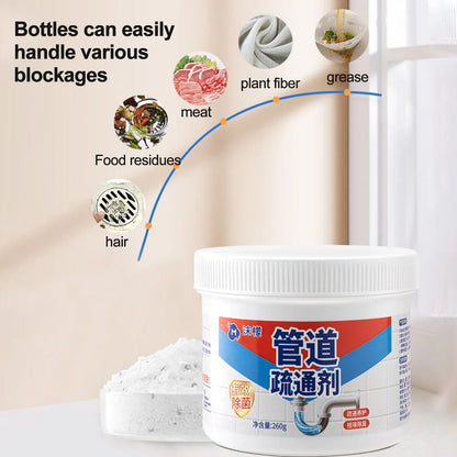 Drain2026 Edition Cleaner Powder 260g Eco Friendly Kitchen Drain Unblocker With Deodorizing Action Spring Cleaning