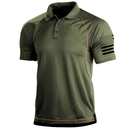 Hiking Summer T-Shirts Men Casual Loose Lapel Short-Sleeved Breathable Sports Tees