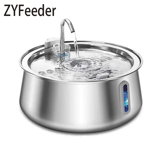 Steel Stainless Cat Water Fountain 4L - Automatic Multi-Layer Filtration Pet Drinking Dispenser