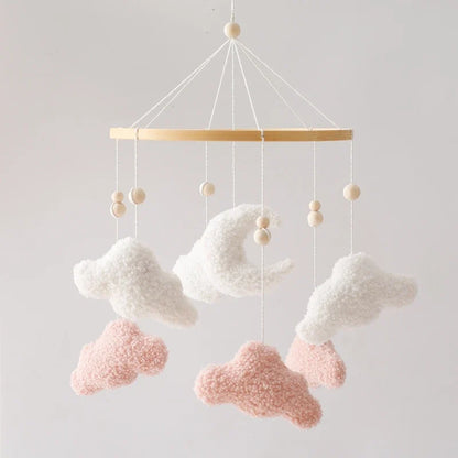 Crib Wooden Mobile Felt Bear Musical Newborn Sensory Toys