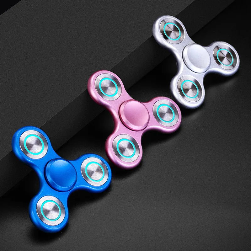 Spinner Fidget Luminous Metal Triangle EDC Desk Focus Toy