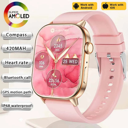 Smartwatch2025 Edition GPS 2.01 Inch AMOLED Display IP68 Water-Resistant Fitness Tracker for Active Living Fall