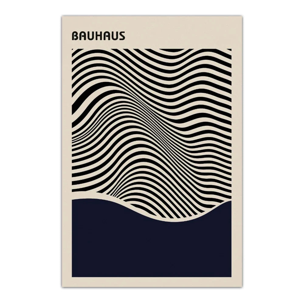Contemporary Bauhaus Patterned Wall Art Prints Three Piece Kit