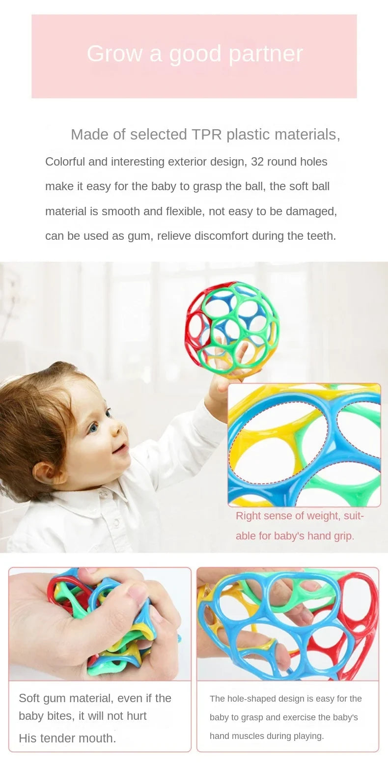 Baby Rattle Teether Ball Newborn Sensory Toys Plush Safe